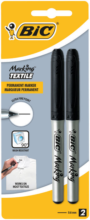 Rotulador Textil Bic Negro Blister 2 Unidades 933872 | Bic | Pack 1 Unidades Imagen principal del producto