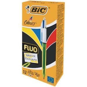 BOLIGRAFO BIC 4 COLORES NEON | 12 UNIDADES | (BIC)