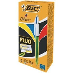BOLIGRAFO BIC 4 COLORES NEON | 12 UNIDADES | (BIC)