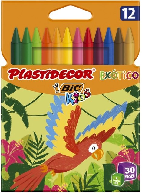 CERA PLASTIDECOR C/12 COLORES SURTIDOS EXOTICO | 1 UNIDADES | (PLASTIDECOR) Imagen principal del producto