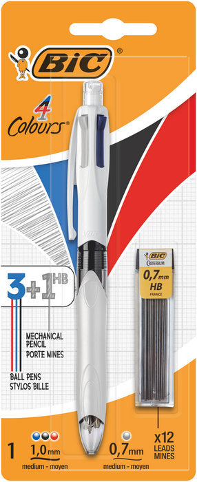 BOLIGRAFO BIC 4 COLORES MULTIFUNCION BLISTER + MINAS 942103 | 1 UNIDADES | (BIC) Imagen principal del producto