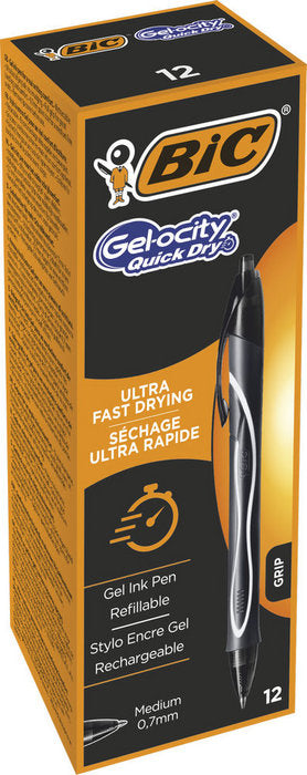 BOLIGRAFO BIC GELOCITY QUICK DRY NEGRO | 12 UNIDADES | (BIC) Imagen principal del producto