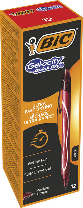 BOLIGRAFO BIC GELOCITY QUICK DRY ROJO | 12 UNIDADES | (BIC) Imagen principal del producto