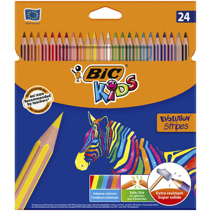 LAPIZ EVOLUTION STRIPES 24 COLORES | 1 UNIDADES | (BIC)