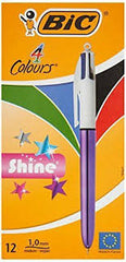 BOLIGRAFO BIC 4C SHINE MORADO | 12 UNIDADES | (BIC)