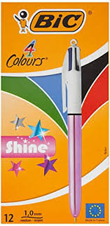 BOLIGRAFO BIC 4C SHINE ROSA | 12 UNIDADES | (BIC)