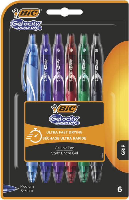 Boligrafo Bic Gelocity Quick Dry Pack 6 Colores