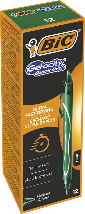 BOLIGRAFO BIC GELOCITY QUICK DRY VERDE | 12 UNIDADES | (BIC)