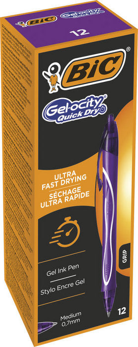 BOLIGRAFO BIC GELOCITY QUICK DRY MORADO | 12 UNIDADES | (BIC) Imagen principal del producto