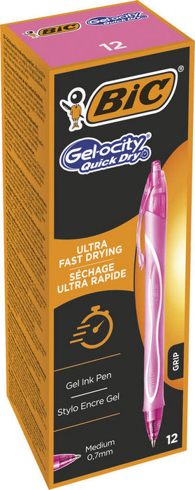 BOLIGRAFO BIC GELOCITY QUICK DRY ROSA | 12 UNIDADES | (BIC)
