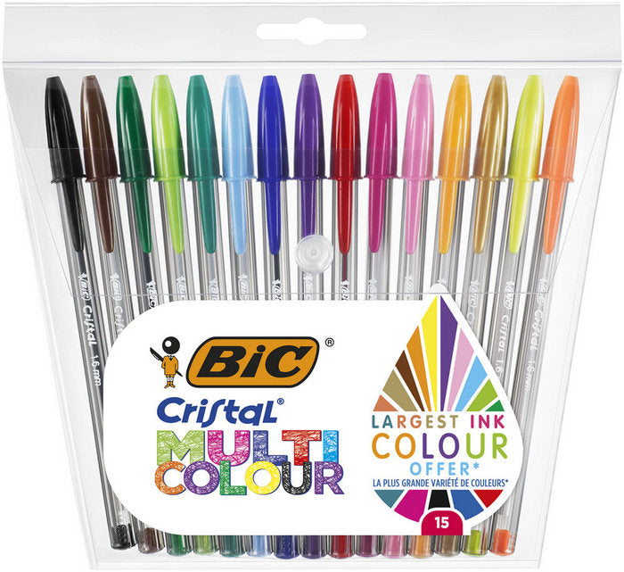 BOLIGRAFO BIC LARGE 1,6 MM ESTUCHE 15 COLORES SURTIDOS | 1 UNIDADES | (BIC)