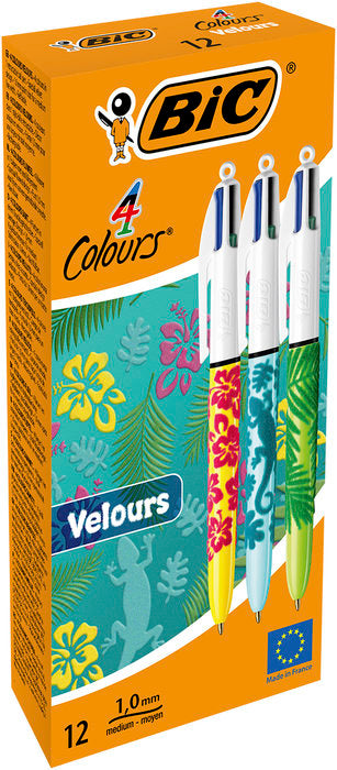 BOLIGRAFO BIC 4C VELOURS | 12 UNIDADES | (BIC)