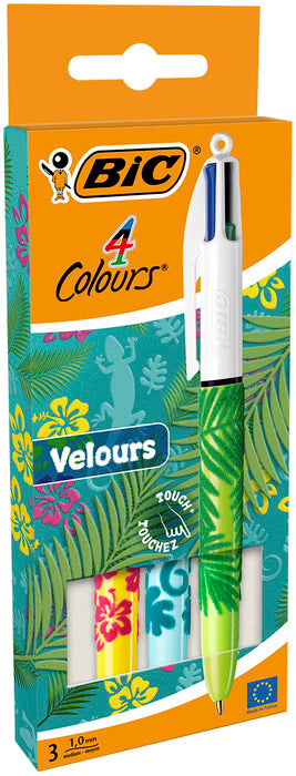 BOLIGRAFO BIC 4C VELOURS BLISTER 3 DISEÑOS NUEVOS | 1 UNIDADES | (BIC) Imagen principal del producto
