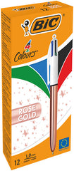 BOLIGRAFO BIC 4 COLORES ROSE GOLD | 12 UNIDADES | (BIC)