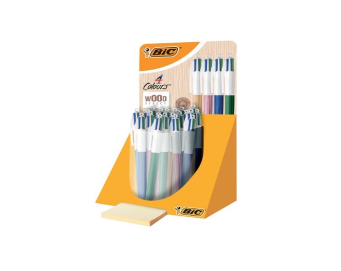 Exp 30 Bolígrafos 4 Colores Wood Punta 1mm BIC Imagen principal del producto