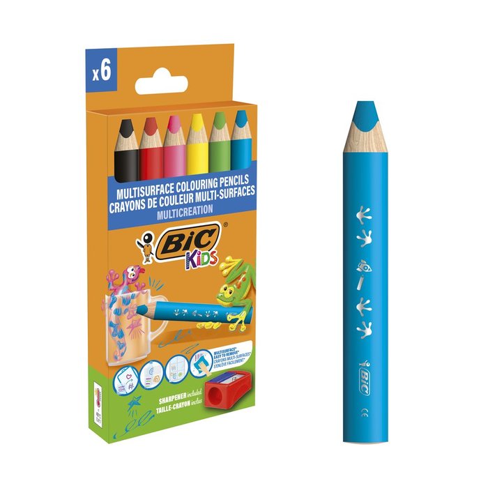 Ceras Bic Kids Multisuperficie 6 Colores Básicos Imagen principal del producto