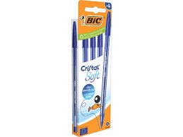 BLISTER 4 BOLIGRAFO BIC CRISTAL SOFT AZUL | 10 UNIDADES | (BIC) Imagen principal del producto