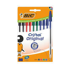 BOLIGRAFO BIC CRISTAL MEDIO CAJA 10 UDS COLORES BASICOS | 1 UNIDADES | (BIC)