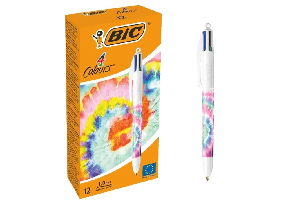 BOLIGRAFO BIC 4 COLORES TIE DYE PASTEL | 12 UNIDADES | (BIC) Imagen principal del producto