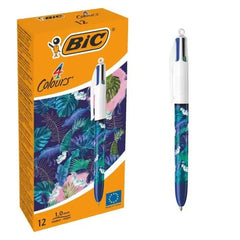 BOLIGRAFO BIC 4 COLORES BOTANICAL AZUL | 12 UNIDADES | (BIC)