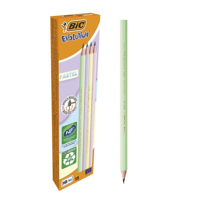 LAPIZ BIC EVOLUTION PASTEL | 12 UNIDADES | (BIC) Imagen principal del producto