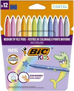 Rotuladores escolares Bic Kid Couleur Pastel Pack 12