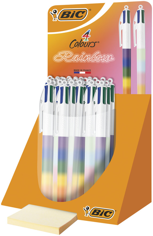 Expositor 30 Bolígrafo Bic 4 Colores Rainbow