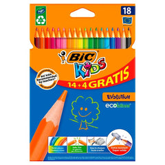 LAPIZ BIC KIDS EVOLUTION 18 COLORES SURTIDOS (14+4) | 1 UNIDADES | (BIC)