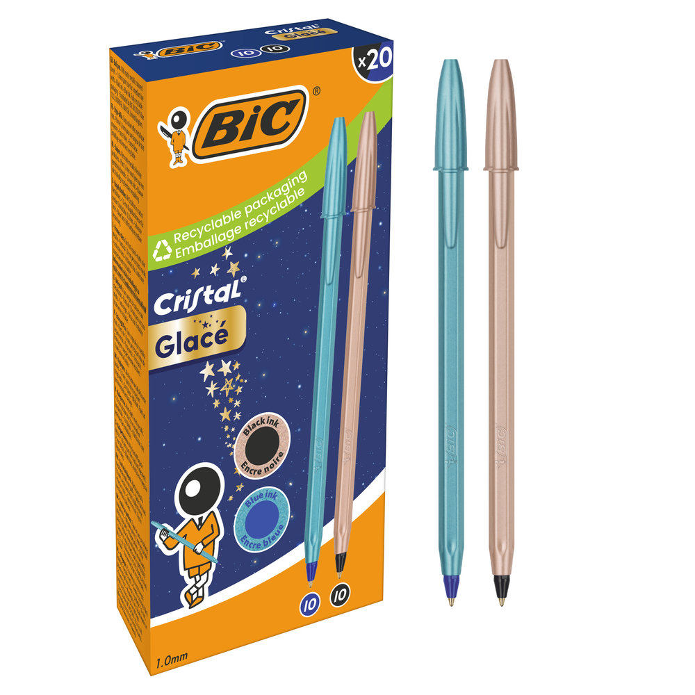 Boligrafo Bic Cristal Glace Azul y Oro Rosa Marca Bic Imagen principal del producto