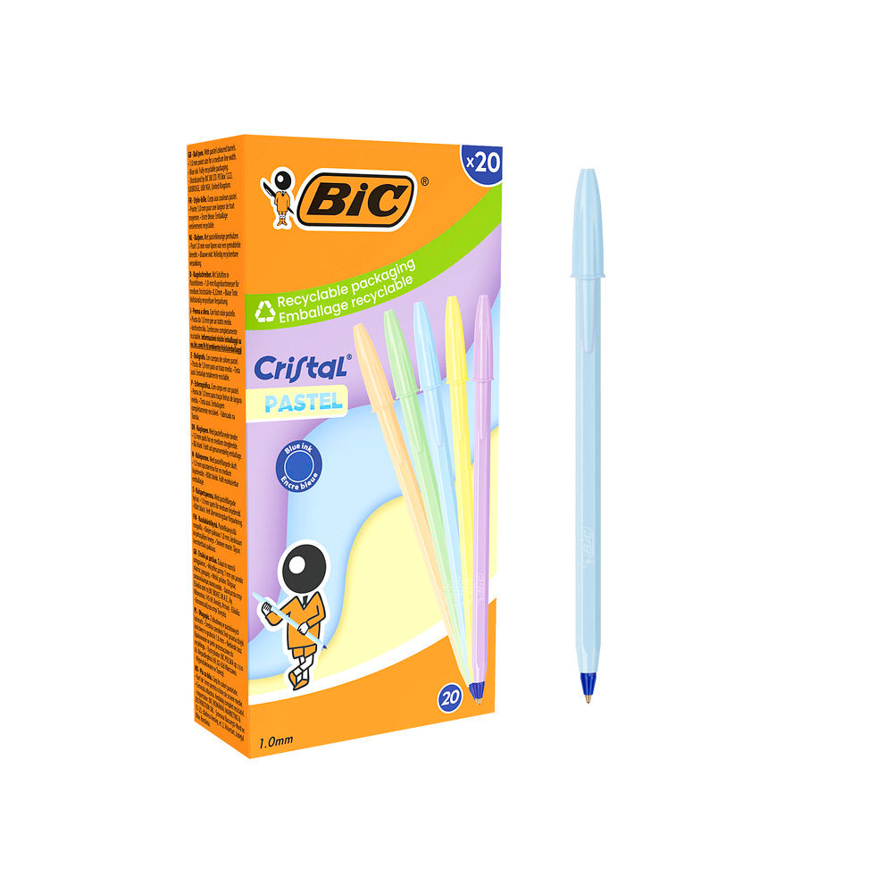 Bolígrafos Bic Cristal Pastel Colores Surtidos Pack 12 Imagen principal del producto