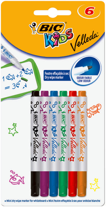 Rotulador Bic Kids Mini Velleda Blister 6 Uds 8413871 | Tipp-Ex | Pack 1 Unidades