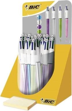 Bolígrafos Shine metalizados 4 colores BIC pack 20 unidades