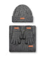 Conjunto 3 piezas hombre trenzado gris Caramelo