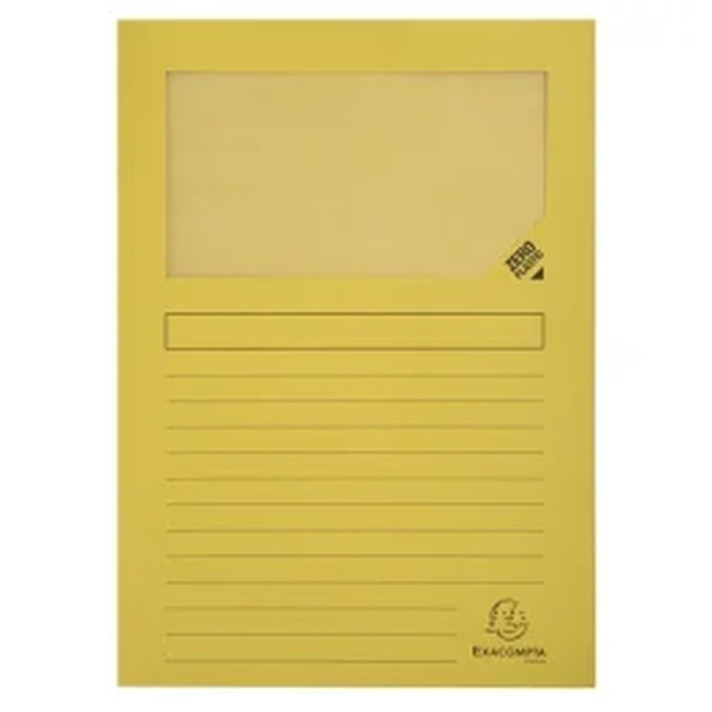Subcarpeta ventana amarillo Exacompta, pack de 25