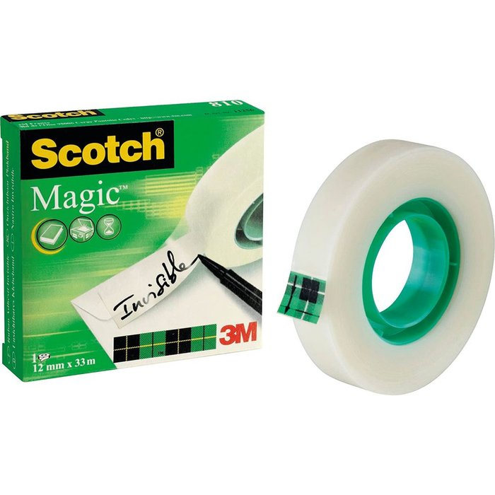 CINTA ADHESIVA INVISIBLE SCOTCH MAGIC 12X33 | 1 UNIDADES | (SCOTCH)