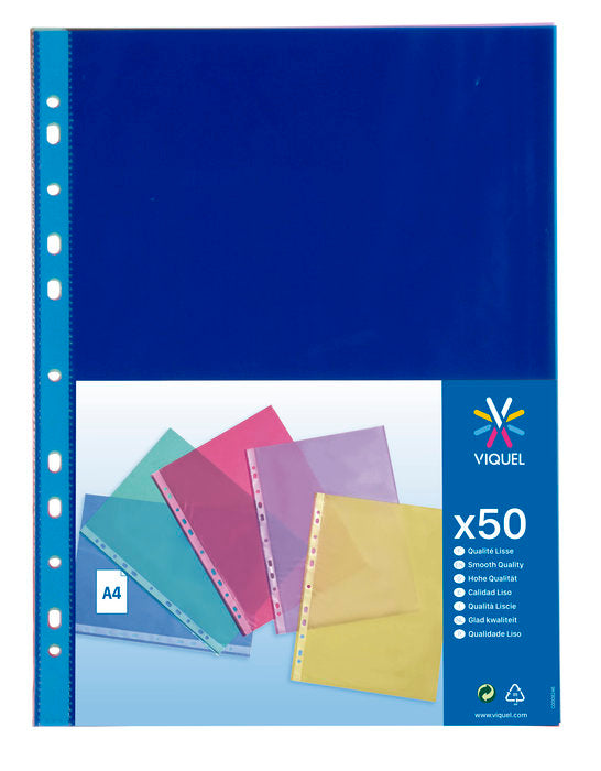 FUNDAS A4 MULTITALADRO 50U BORDE REFORZADO SURTIDAS | 1 UNIDADES | (VIQUEL SAS) Imagen principal del producto