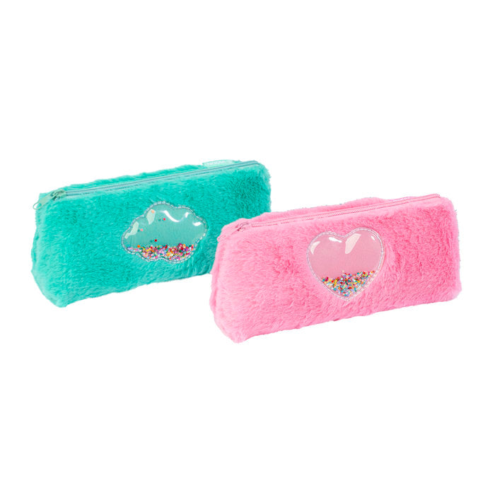 PORTATODO SIMPLE TRIANGULAR PELUCHE CORAZON BRILLO SURT, | VIQUEL DISEÑO