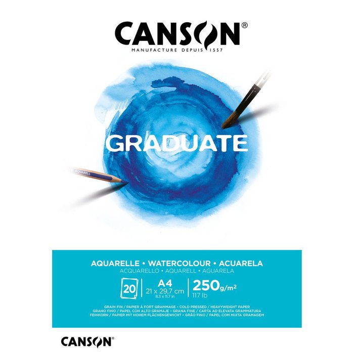 Bloc Enc A4 20H 250 g Guarro & Canson Acuarela Fino Imagen principal del producto