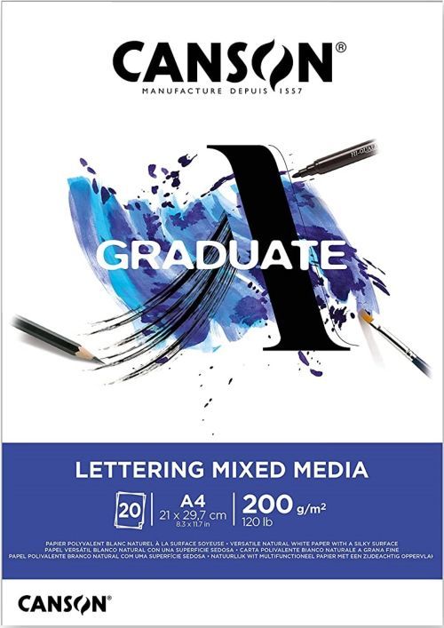 Bloc encolado a4 20h 200g lettering mixed canson Imagen principal del producto