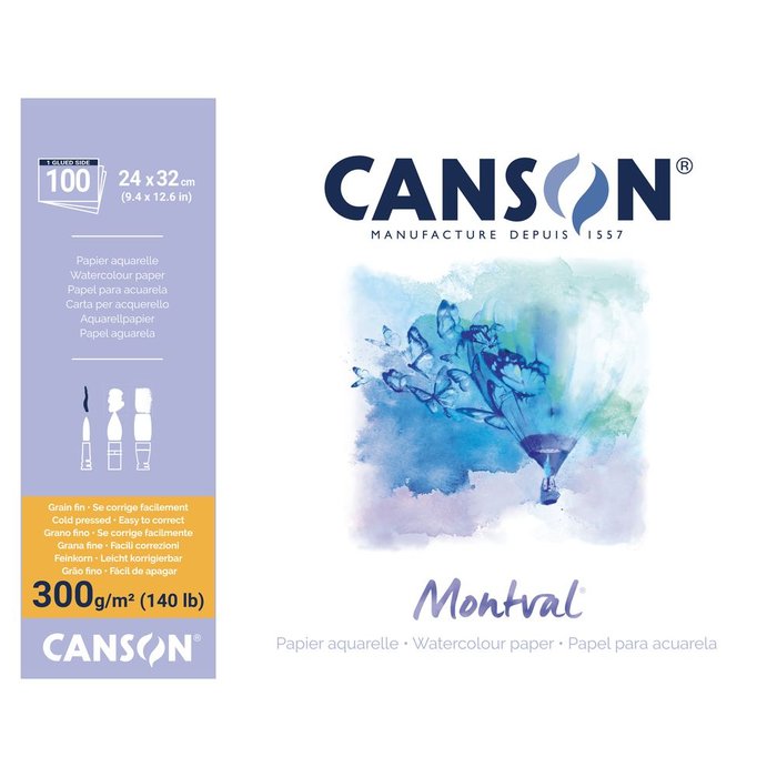 Bloc encolado 24x32 100H Canson Montval Jumbo Fino 300 g Guarro & Canson