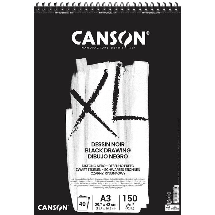 Bloc dessin noir XL a3 40h 150g microperforado Canson Guarro Imagen principal del producto