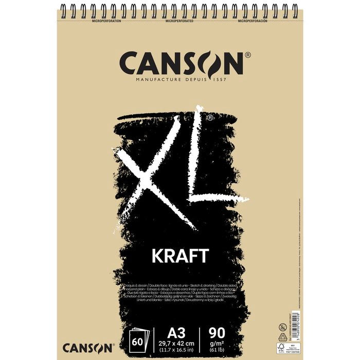 Album espiral Micr A3 60H Canson XL Kraft rayado beige