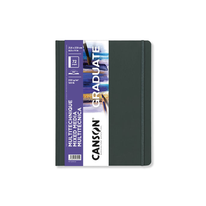 Cuaderno canson mix media blanco 21,6x27,9 36h 200g grano fino