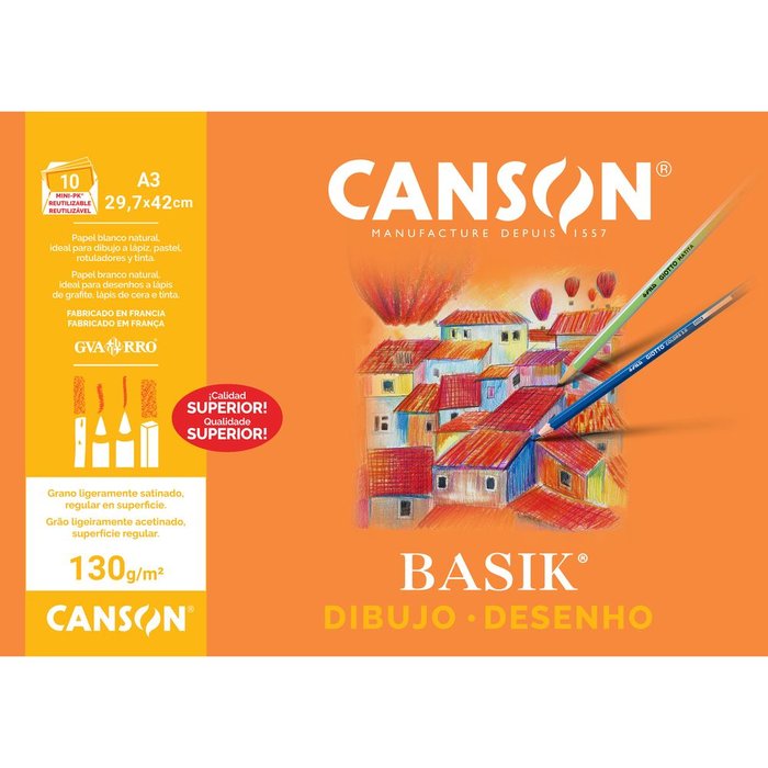 MINIPACK A3 10H LAMINAS BASIK 130GR | 1 UNIDADES | (GUARRO & CANSON)