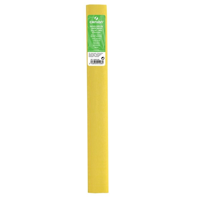 Pack 10 Rollo Continuo Papel Crespon Amarillo Paja Canson Guarro