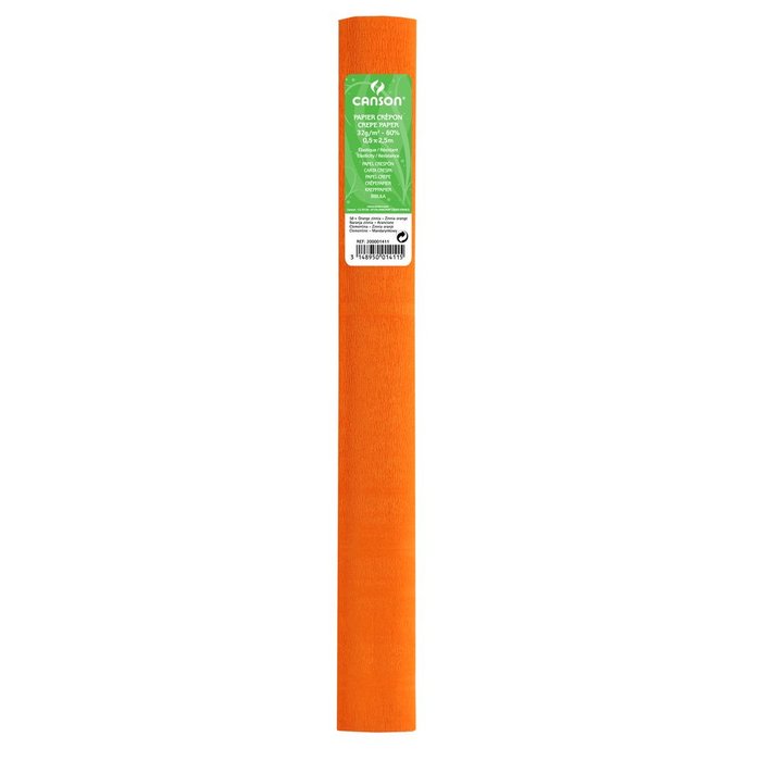 Paquete 10 Rollo Continuo Papel Crespón Mandarina 50x250cm Canson Guarro