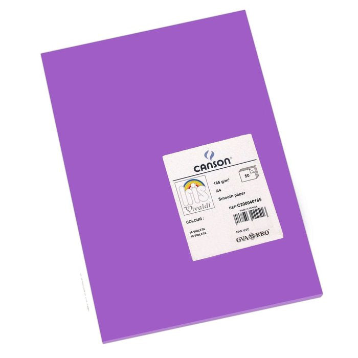CARTULINA GUARRO A4 185GR VIOLETA | 50 UNIDADES | (GUARRO & CANSON)