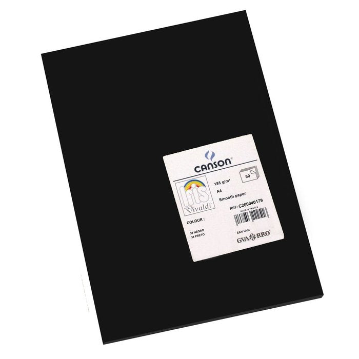 CARTULINA A4 GUARRO IRIS 185G NEGRO 50 HOJAS | 50 UNIDADES | (GUARRO & CANSON) Imagen principal del producto