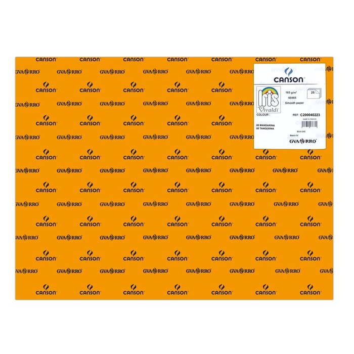CARTULINA GUARRO 50X65 185GRS IRIS MANDARINA | 25 UNIDADES | (GUARRO & CANSON)