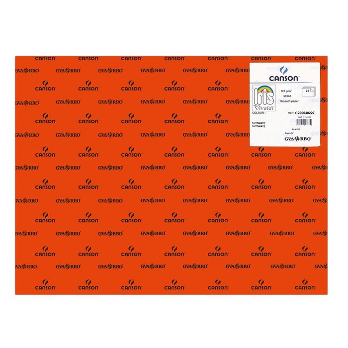 CARTULINA GUARRO 50X65 185GRS IRIS TOMATE | 25 UNIDADES | (GUARRO & CANSON)